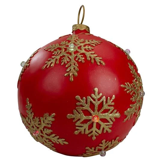 Northlight 12" Red And Gold Tabletop Ball Ornament With LED Lights 3 Northlight 12" Red And Gold Tabletop Ball Ornament With LED Lights - Image 3