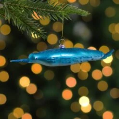Northlight Blue Glitter Pipefish Glass Ornament -Michaels Store D491052S 12