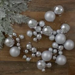Northlight 40ct. Shiny & Matte Silver Glass Ball Ornaments -Michaels Store D491053S 6