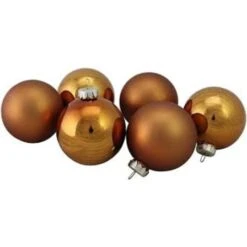 Northlight 6ct. Bronze & Amber 2-Finish Glass Ball Ornaments 7 Northlight 6ct. Bronze & Amber 2-Finish Glass Ball Ornaments -Michaels Store D491054S 12