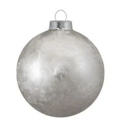 Northlight 4ct. Silver & Clear 2-Finish Glass Ball Ornaments -Michaels Store D491056S 13