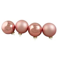 Northlight 4ct. Pink 2-Finish Glass Ball Ornaments