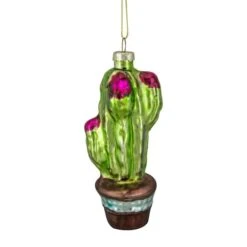 Northlight Green And Pink Potted Cactus Glass Ornament -Michaels Store D491059S 11
