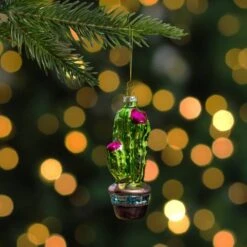 Northlight Green And Pink Potted Cactus Glass Ornament -Michaels Store D491059S 12