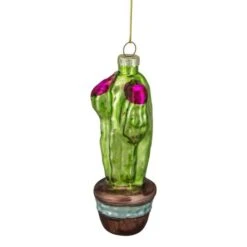 Northlight Green And Pink Potted Cactus Glass Ornament -Michaels Store D491059S 13