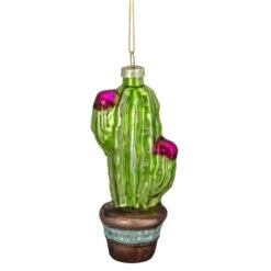 Northlight Green And Pink Potted Cactus Glass Ornament -Michaels Store D491059S 15