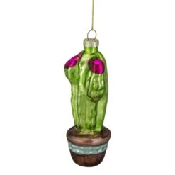 Northlight Green And Pink Potted Cactus Glass Ornament -Michaels Store D491059S 2