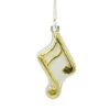 Northlight Gold & White Eighth Note Music Symbol Glass Ornament