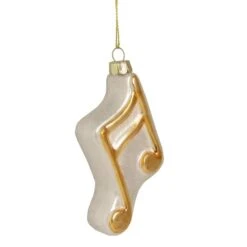 Northlight Gold & White Eighth Note Music Symbol Glass Ornament -Michaels Store D491061S 13