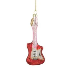Northlight Red & Silver Bass Guitar Glass Ornament 15 Northlight Red & Silver Bass Guitar Glass Ornament -Michaels Store D491062S 11