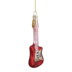 Northlight Red & Silver Bass Guitar Glass Ornament 17 Northlight Red & Silver Bass Guitar Glass Ornament -Michaels Store D491062S 13