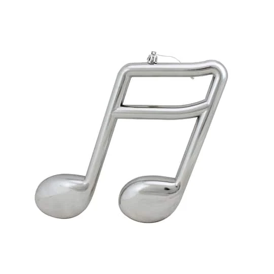 Northlight Silver Shiny Musical Sixteenth Note Ornament 2 Northlight Silver Shiny Musical Sixteenth Note Ornament - Image 2