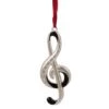 Northlight Silver Plated Clef Music Note Crystal Embellished Metal Ornament