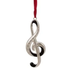 Northlight Silver Plated Clef Music Note Crystal Embellished Metal Ornament