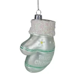 Northlight Mint Green Baby's 1st Christmas Mitten Glass Ornament -Michaels Store D491067S 3