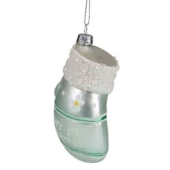 Northlight Mint Green Baby's 1st Christmas Mitten Glass Ornament -Michaels Store D491067S 5