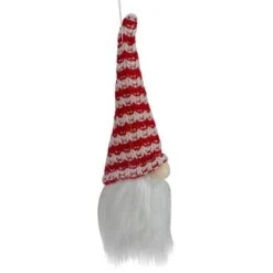 Northlight 8" Red & White Knit Gnome Head LED Ornament -Michaels Store D491068S 2