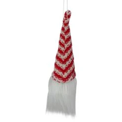 Northlight 8" Red & White Knit Gnome Head LED Ornament -Michaels Store D491068S 3