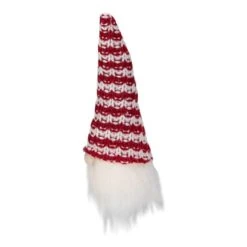 Northlight 8" Red & White Knit Gnome Head LED Ornament -Michaels Store D491068S 4