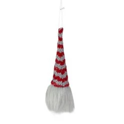 Northlight 8" Red & Gray Knit Gnome Head LED Ornament -Michaels Store D491069S 3
