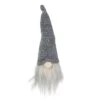 Northlight 8" Metallic Gray Knit Gnome Head LED Ornament