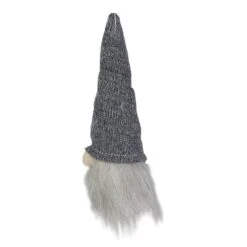 Northlight 8" Metallic Gray Knit Gnome Head LED Ornament -Michaels Store D491070S 2