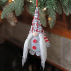 Northlight 6" Gray & Red Plaid Santa's Helper Gnome Hat Knit Ornament 6 Northlight 6" Gray & Red Plaid Santa's Helper Gnome Hat Knit Ornament -Michaels Store D491072S 2
