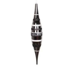 22" Black & White Diva Safari Zebra Stripes Christmas Ornament