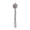 12" Glitter Silver Christmas Ball Ornament With Tassels
