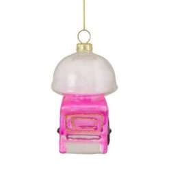 Northlight 3.5" Pink, White & Gold Cotton Candy Machine Glass Christmas Ornament -Michaels Store D491085S 15