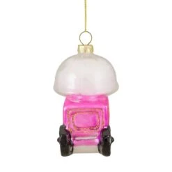 Northlight 3.5" Pink, White & Gold Cotton Candy Machine Glass Christmas Ornament -Michaels Store D491085S 2