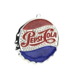 Northlight 3" Sequined & Glitter Blue & Red "PEPSI COLA" Bottle Cap Logo Christmas Ornament -Michaels Store D491086S 11