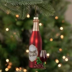 Northlight 6" Matte Red Wine Country Glass Bottle Christmas Ornament 13 Northlight 6" Matte Red Wine Country Glass Bottle Christmas Ornament -Michaels Store D491087S 2