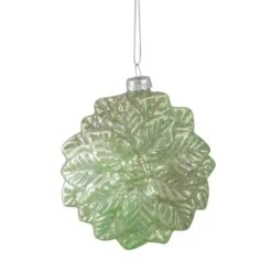 Northlight 4" Glittered Green Poinsettia Flower Glass Christmas Ornament 12 Northlight 4" Glittered Green Poinsettia Flower Glass Christmas Ornament -Michaels Store D491091S 11