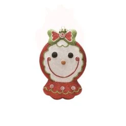 Northlight 8.5" GlitteredRed & Green Shatterproof Gingerbread Girl Christmas Ornament