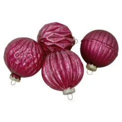 Northlight 12ct. 3" Glitter & Matte Magenta Pink Finial & Glass Ball Christmas Ornaments -Michaels Store D491101S 4