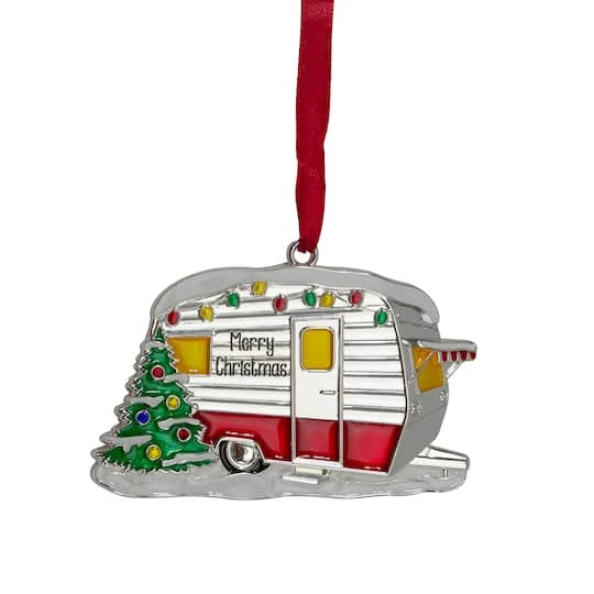 Northlight Silver Plated Camper Crystal Embellished Ornament 2 Northlight Silver Plated Camper Crystal Embellished Ornament - Image 2