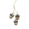 Northlight 9" Shiny Brown And Gold Trio Of Acorns Glass Ornament