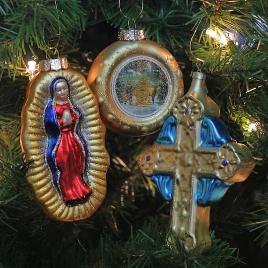 Northlight Shiny Gold Religious Figurine Glass Ornaments, Set Of 3 3 Northlight Shiny Gold Religious Figurine Glass Ornaments, Set Of 3 - Image 3