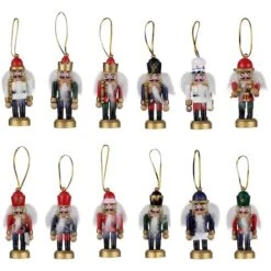 Northlight 12ct. 3.25" Multicolor Nutcracker Wood Ornaments -Michaels Store D491121S 11