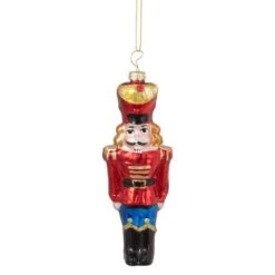 Northlight 5.5" Shiny Red Nutcracker Soldier Glass Ornament