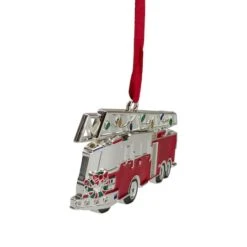 Northlight Silver Plated Fire Truck Crystal Embellished Ornament -Michaels Store D491131S 2