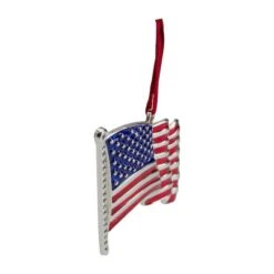 Northlight Silver Plated American Flag Crystal Embellished Ornament -Michaels Store D491132S 2