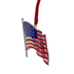 Northlight Silver Plated American Flag Crystal Embellished Ornament -Michaels Store D491132S 3