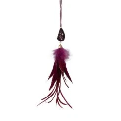 Northlight Red Feather And Gemstone Pendant Ornament
