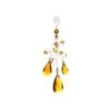 Amber And Gold Beaded Teardrop Ornament