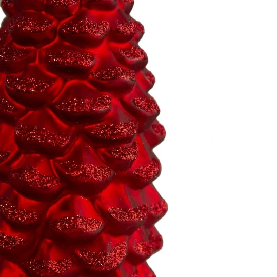 Northlight Matte Red Pine Cone Glass Ornament 3 Northlight Matte Red Pine Cone Glass Ornament - Image 3