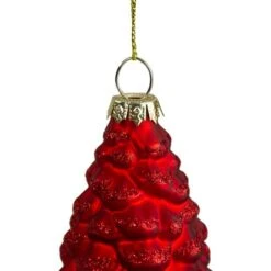 Northlight Matte Red Pine Cone Glass Ornament 7 Northlight Matte Red Pine Cone Glass Ornament -Michaels Store D491140S 3