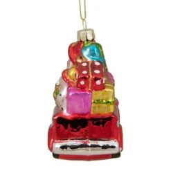 Northlight 4" Red Fire Truck With Santa & Presents Glass Christmas Ornament -Michaels Store D491146S 5