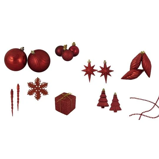 Northlight 125ct. 5.5" Apple Red Shatterproof 3-Finish Christmas Ornaments 5 Northlight 125ct. 5.5" Apple Red Shatterproof 3-Finish Christmas Ornaments - Image 5
